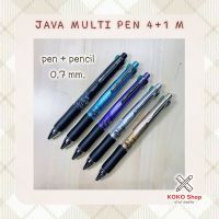 Java Jet 4+1 M Multipen Ballpoint 0.7mm. -- จาวา เจ็ทเอ็ม 4+1 ปากกาลูกลื่น 4 ระบบ ขนาด 0.7 มม. (ปากกา + ดินสอกด)