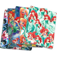 กว้าง 145 ซม. Disney Ariel Little Mermaid ผ้าฝ้ายโพลีเอสเตอร์ผ้าเย็บปะติดปะต่อกัน DIY เด็กเสื้อกระโปรงผ้าปูที่นอนวัสดุ-sjgr1237