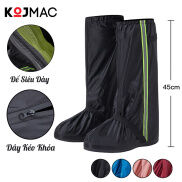 Ủng Bọc Giày Đi Mưa Unisex Vải Dù Đế Giày Chống Trượt Dây Khóa Kéo, Phản