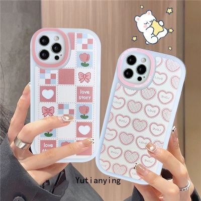 เคส Tpu นิ่มรูปหัวใจสำหรับ iPhone 11 7 8 6 6S Plus 12 13 Pro Max XS X XR XSMax SE 2020ดอกไม้กันกระแทก