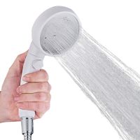 Pressurized Shower Head with On/Off Switch Button Household Adjustable Shower Head Bathroom Water Saving Handheld Showerhead