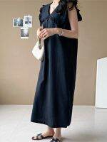 【YF】 Summer Dress 2023 Dresses Temperament Fashion Sexy Simple Pleated Sleeveless Oversized A-line Long Skirt O-Neck Robe Streetwear