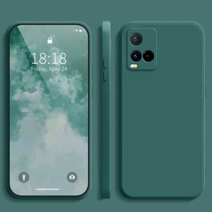 vivo-y21t-y33s-y33t-y21s-y21i-y20-y20s-y20i-y12a-y12s-liquid-ซิลิโคนตรงขอบเคสใส่โทรศัพท์ซิลิโคนสีลูกกวาด-tpu-ฝาหลัง