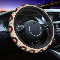 Mafalda Cute Plaid Car Steering Wheel Cover 38cm Anti-slip Anime Collage Colorful Car-styling Car Accessories Steering Wheels Accessories