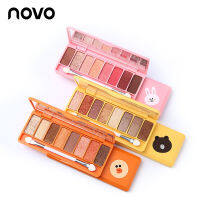 Novo พาเลทอายแชโดว์ รูปลักษณ์การ์ตูนเล่นสีอายแชโดว์ 8 สี Novo cartoon eyeshadow