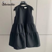 ☎❇ชุด15smilevonla1976เดอ Baile Preto Vestido Com O Pescoço Sem Mangas Moda Coreana Roupas Outono Lista 2022