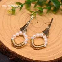 GLSEEVO Natural Fresh Water Pearl Boho Drop Earrings For Women Birthday Gift Dangle Earrings Jewellery aretes de mujer GE0906