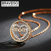 Bravego เพชรหัวใจรักแม่จี้สร้อยคอสร้อยคอวันแม่เครื่องประดับของขวัญวันเกิดสำหรับคุณแม่