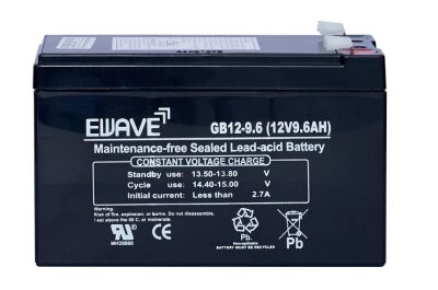 แบตเตอรี่ EWAVE 12V 9.6A / แบ็ต UPS รุ่น  GB12-9.6 : 12V 9.6Ah(แบตเตอรี่แห้ง สำรองไฟ ไฟฉุกเฉิน)