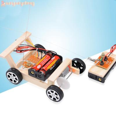 เด็กสร้างสรรค์ DIY รถยนต์ควบคุมรีโมทโมเดลรถยนต์การทดลองวิทยาศาสตร์การศึกษาไม้เด็กสาวของเล่นเด็กผู้ชาย