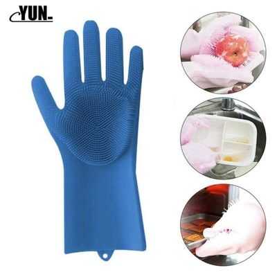 Pet Brush Silikolove Magic Silicone Dish Washing Gloves Kitchen Accessories Dishwashing Glove Household Tools Cleaning Car 8D Safety Gloves