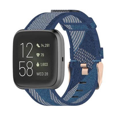 23มม. แถบสานสายรัดข้อมือไนลอนสายนาฬิกาข้อมือสำหรับ Fitbit Versa 2, Fitbit Versa Fitbit Versa Lite, Fitbit Blaze (สีฟ้า) (ขายเอง)
