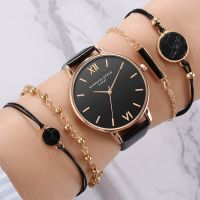 【CW】 5 Piece Top Women  39;s Fashion Luxury Leather Wrist Reloj Mujer