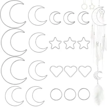 22Pcs 6 Styles Dream Catcher Supplies Metal Dream Catcher Rings