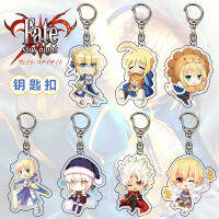 5ชิ้น Fate Saber เด็กวัยรุ่นพวงกุญแจจี้สองด้านจี้ของขวัญเครื่องประดับอะนิเมะจี้อะคริลิ