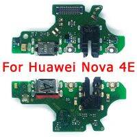 บอร์ดซ่อมโทรศัพท์มือถือ USB ดั้งเดิมสำหรับ Huawei Nova 4E ชาร์จพอร์ตแท่นวาง PCB แถบตัวเชื่อมต่อสายเคเบิลซ็อกเก็ตยืดหยุ่นอะไหล่ทดแทน