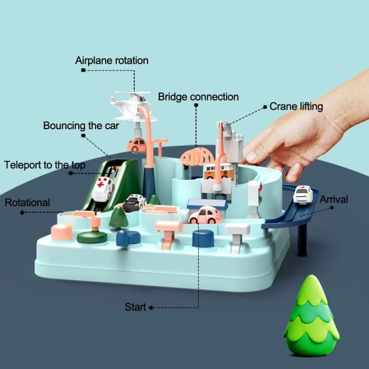 ใหม่รถไฟรถไฟติดตามของเล่นสำหรับเด็ก-montessori-เด็กรถแข่งวิศวกรรมการผจญภัยสมองตารางเกมของขวัญคริสต์มาสของเล่น