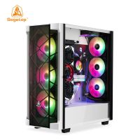 Segotep เคสคอมพิวเตอร์ ATX 3.0 E-ATX ATX ITX Microatx MATX แชสซีกล่องโลหะพัดลม14ซม. 3-D แผ่นด้านข้างกระจกสเตอริโอ