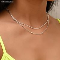 ▩™❅ YWZIXLN Trend Elegant Jewelry Multi-layer Beads Chain Necklace Silver Color Unquie Women Fashion Necklace Wholesale N0255