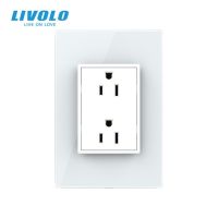 Livolo ปลั๊กไฟติดผนัง15a มาตรฐานสำหรับเราตัวปลั๊ก3ขาแบบคู่ตัวป้องกันความปลอดภัยสำหรับสายดิน