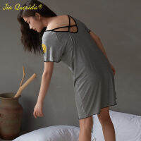 Sexy Sleepwear Summer Short Night Gowns Cool Modal Cotton and Viscose Camisolas Korean Stylish Women Nightgown Fashion Lingerie