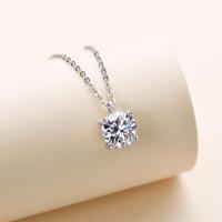 8mm Four-Claw D Moissanite Pendant Station Necklaces With GRA Sterling Silver 925 Womens Accessories Luxury Engagement Jewelry