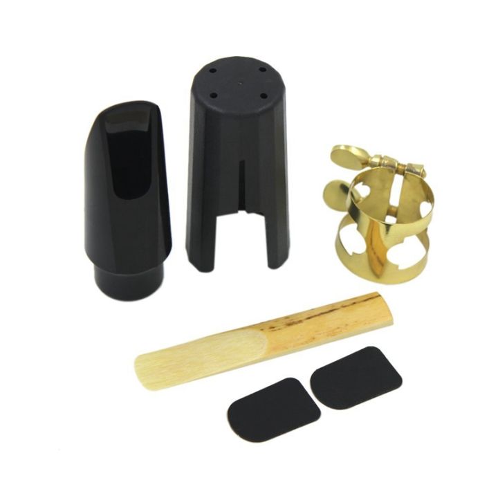 plastic-soprano-sax-mouthpiece-with-metal-cap-buckle-reed-mouthpiece-patches-pads-black