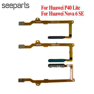 สำหรับ Huawei P40 Lite ปุ่มโฮม Nova 6 SE สายเคเบิลแบบยืดหยุ่นเซนเซอร์ลายนิ้วมือ ID ริบบิ้นเปลี่ยน P40Lite JNY-L01A JNY-L21A