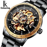 ZZOOI IK Colouring Automatic Watch for Men Mechanical Wristwatches Luxury Skeleton Relogio Masculino Watches