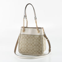 Coach C8152 Cammie Chain Bucket Bag In Signature Canvas Women กระเป๋าสะพายข้างสะพายข้าง