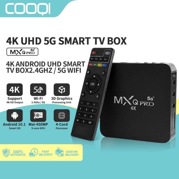 COOQI MXQ PRO 5G 4K Android Ultrahd Smart TVBox 2.4GHz WIFI Quad Core Media Player TV Box COD