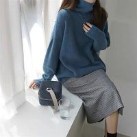 Turtle Neck Cashmere Sweater Womens Clothing  Casual Knitted Sweater Female Loose Warm Jumpers Oaf Ladies Winter Outwear