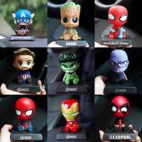 10เซนติเมตร S Pider Man I RON Man ปรากฏ D Eadpool เขย่าหัวตุ๊กตาตกแต่งรถอุปกรณ์รถยนต์ของเล่นตุ๊กตายึดศัพท์มือถือของขวัญ