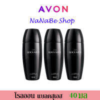 Avon BLACK SUEDE Roll-On Anti-Perspirant Deodorant เอวอน แบล็ค สุเอด โรลออน 40 มล. 3 ชิ้น