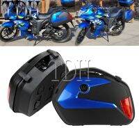 เคสแข็งถังเก็บสัมภาระสำหรับ Kawasaki Ninja 250รถมอเตอร์ไซด์อเนกประสงค์2x กล่องข้างกระเป๋าอานจักรยานยนต์สีน้ำเงิน