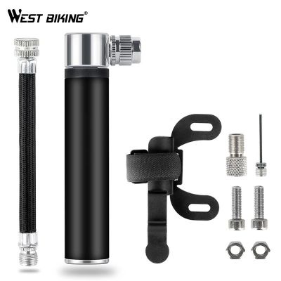 WEST BIKING Hand Mini Bicycle Pump Tire Air Inflator Schrader Presta Valve Ball Needle Hose MTB Accessories Portable Bike Pump