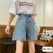 Quần short jean chỉnh eo, quần ngố nữ lưng cao ống rộng có 2 nút chỉnh eo