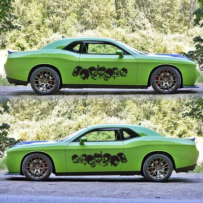 2PCS Skull Cover Vinyl Decal Large Graphic Side Door Modification Decorative Sticker Truck Car Window Funny Car Accessories