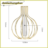 [Duola] แจกันแก้วทอง hydroponic Plant แจกันดอกไม้ Geometric Glass Test Tube Plant