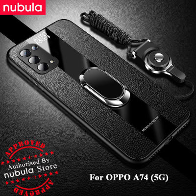 Nebula สำหรับ Oppo A74 5G (6.5) นิ้วปลอก PU เคสหนัง Soft Edge กันกระแทกปกหลัง Hp OPPO A74 5G โทรศัพท์มือถือผู้ถือ Lanyard ฉากยึดแม่เหล็กสำหรับ OPPO A74 (5G)