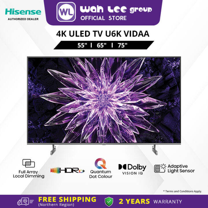 Hisense 55" 65" 75" Inch Quantum Dot ULED Full Array Local Dimming 4K
