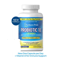 Puritans Pride Probiotic 10 with Vitamin D / 60 Capsules [20 billion]