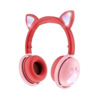 LED Cat Ear Noise Canceling Headphones Bluetooth-Compatible 5.0 Young People Kids Headset Support TF Card 3.5Mm Plug With Mic