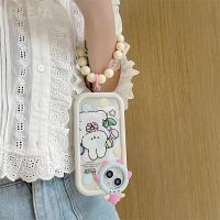 {OLI STUDIO} CuteLens TransparentCase13 ProCoverBracelet Writst Strap Funda For12 11 Pro Max