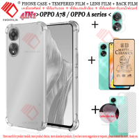 (4 In 1)phone case For OPPO A78 A58 A98 A17 A17K A57 A77 A57S A77S A96 A76 A36  A16K A16 A16S A15 A15S A12 A5S A3S เคสโทรศัพท์มือถือ + ฟิล์มกระจกนิรภัย + ฟิล์มกล้อง + ฟิล์มคาร์บอนไฟเบอร์ฟิล์มด้านหลัง