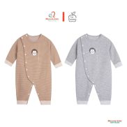 Bộ body dài tay cho bé La Pomme họa tiết Caro Bear chất liệu cotton cao