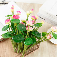 Studyset IN stock Simulation Lotus Flower Small Lotus Leaf Green Plant Hotel Dinner Plate Decoration