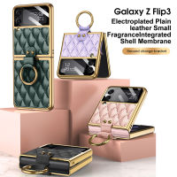 For Samsung Galaxy Z Flip 3 Case with Finger Ring Holder Ultra Thin Protective Back Cover Camera Lens Full Protection For Flip3