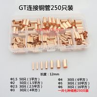 250PCS Copper Connecting Pipe Wire Joint Small Copper GT Small Copper Tube Copper Connection Tube Wire Connector