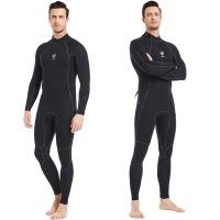 ♦ 3MM Neoprene Wetsuits Adult Swimwears Diving Suits Long Sleeves Gentlemen Surfing Rash Guards Snorkel One Pieces